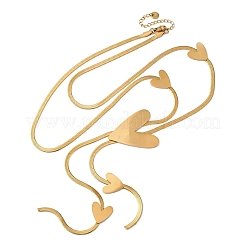 304 Edelstahl Herz Y Halsketten&nbsp;NJEW-R026-30G