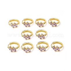 Boucles d'oreilles créoles rectangle zircone cubique&nbsp;EJEW-E270-04G