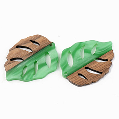 Pendentifs en résine opaque et bois de noyer&nbsp;RESI-S389-003A-C03