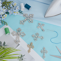 6 Stück 6 Stile Kreuz Hotfix Strass Applikationen&nbsp;DIY-FG0009-90