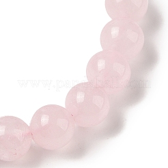 Bracelets de perles tressées en quartz rose naturel teint rond de 8 mm&nbsp;BJEW-C067-01B-20