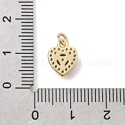 Breloques en laiton avec micro pavé de zircone cubique pour la saint-valentin&nbsp;KK-N287-07G