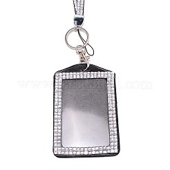 Rechteckiges Kunstleder mit Strass-Telefonkartenhalter&nbsp;LS-AJEW-WH0230-48D