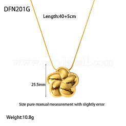 Halsketten mit einblättriger Blütenanhänger aus Edelstahl 304 für Damen&nbsp;WG98353-01
