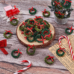 24 Stück 2 Farben Polyester mit Eisen Miniatur Weihnachtskranz&nbsp;DOLL-GO0001-09