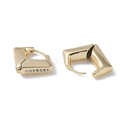 Aretes de circonita cúbica con micropavé de latón y rombos para mujer&nbsp;EJEW-H006-03G