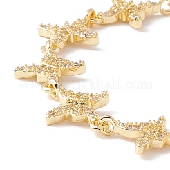 Bracelet à maillons papillon en zircone cubique transparente&nbsp;BJEW-I301-09G