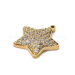 Dijes de circonita cúbica micropavé de acero inoxidable 304&nbsp;STAS-I356-04G-03