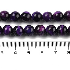 Klasse B natürliche lila Tigerauge Perlenstränge&nbsp;G-F591-18-8mm
