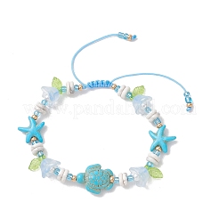 3 braccialetto con perline acriliche in turchese sintetico&nbsp;BJEW-MZ00343