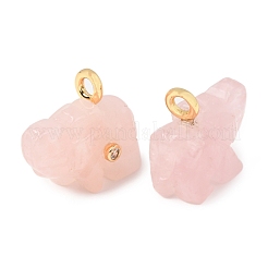 Pendentifs sculptés en quartz rose naturel&nbsp;G-H357-01G-14