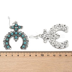 Boucles d'oreilles pendantes en alliage de turquoise synthétique pour femmes&nbsp;LS-EJEW-U053-10AS-02
