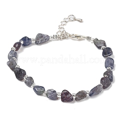 Pulseras de chips de iolita natural para mujer&nbsp;BJEW-H623-01S-03