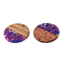 Pendentifs en résine transparente et bois de noyer&nbsp;RESI-TAC0017-75-A05