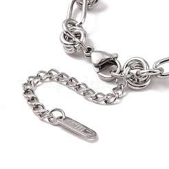 Anlaufgeschütztes 304 Edelstahl-Knotengliederarmband für Männer und Frauen&nbsp;X-BJEW-E020-01P