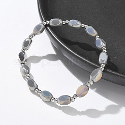 Bracelets extensibles en perles d'acier inoxydable 304 pour femmes&nbsp;LS-BJEW-M054-01P-03