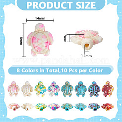 80 pieza de cuentas turquesas sintéticas de 8 colores.&nbsp;TURQ-HY0001-13
