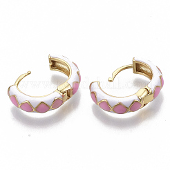 Latón pendientes de aro Huggie&nbsp;EJEW-S209-05