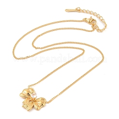 Halsketten mit gedrehter Kette und Schleifenanhänger aus 304 Edelstahl mit Kristall-Strassen für Damen&nbsp;NJEW-Z046-05G