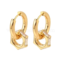 Boucles d'oreilles créoles en acier inoxydable 304 avec zircone cubique transparente&nbsp;EJEW-P343-01G