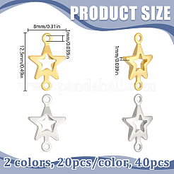40 Stück 2 Farben Messing-Anschluss-Charms&nbsp;KK-HY0004-42