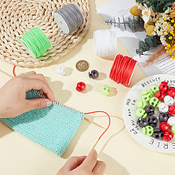 32 Stück 4 Farben Kunststoff-Kordelstopper mit Feder&nbsp;KY-BC0001-46B