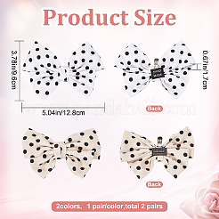 2 Paar 2 Farben Polka Dot Muster Stoff Bowknot Schuh Dekorationen&nbsp;FIND-CP0001-39