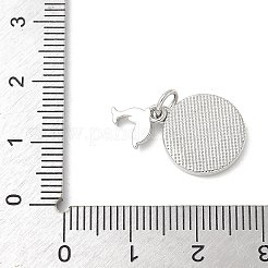 Messing-Pflaster-Anhänger mit Muscheln in Naturweiß&nbsp;KK-S522-12P