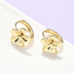 Creolen aus Messing mit Blumenmuster&nbsp;EJEW-Z102-01G