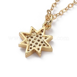 Collana in ottone con zirconi cubici micro pavè&nbsp;NJEW-JN02671-01