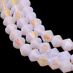 Perle imitazione giada vetro placca fili&nbsp;X-GLAA-F029-J4mm-D02