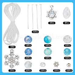 DIY-Sets zum Basteln von Bettelarmbändern mit Schneeflockenmotiv&nbsp;DIY-SC0032-02