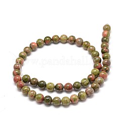 Pierre naturelle unakite chapelets de perles rondes&nbsp;X-G-P075-35-10mm