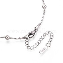 1.2 mm 304 Edelstahl Boston Gliederkette mit runden Kugeln&nbsp;NJEW-N058-09P