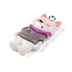 Pendenti a forma di gatto in resina opaca&nbsp;RESI-S399-07B