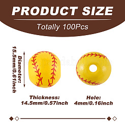 100 Stück gefärbte Holzperlen&nbsp;WOOD-CW0001-06
