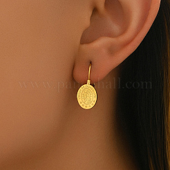 Orecchini a cerchio con moneta in acciaio inossidabile 304&nbsp;GM0292