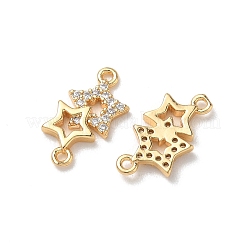 Ciondoli connettore in ottone con micro pavé di zirconi chiari&nbsp;X-KK-P355-27G