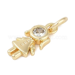 Pendentif en zircone cubique micro pavé de laiton placage en rack&nbsp;LS-KK-H509-41G-02