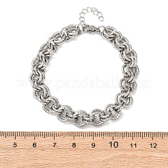 Armbänder aus gedrehten Doppelringgliederketten aus Edelstahl 304 für Damen&nbsp;BJEW-G780-06P-02