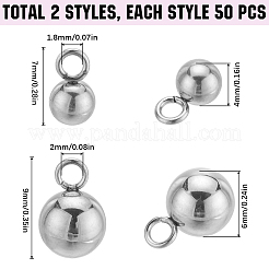 100 Stück 2 Stile 202f & 201 Edelstahl-Charms&nbsp;STAS-SC0006-33
