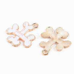 Pendenti smaltati in lega color oro chiaro&nbsp;ENAM-T018-10