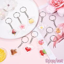9 porte-clés en résine&nbsp;KEYC-YW00163