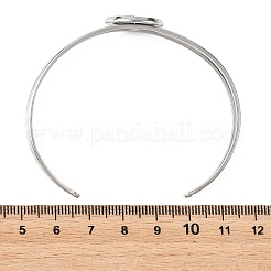 Bracelets joncs plats ronds en nacre d'ormeau naturelle et acier inoxydable 304&nbsp;BJEW-JB14372-02