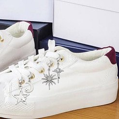 12 stücke 4 arten stern & mond legierung schuhe charme&nbsp;HJEW-DR00213