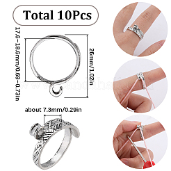10 pieza de anillos de aleación para puños&nbsp;RJEW-SC0001-08