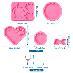DIY Schlüsselbund Silikon Formen Kits&nbsp;DIY-TA0008-64