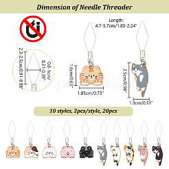 20 Stück 10 Stil 304 Edelstahl-Einfädler&nbsp;DIY-AB00044