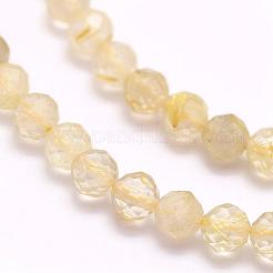 Natürlichen Gold Rutilquarz Perlen Stränge&nbsp;G-F509-42-2mm