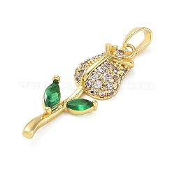 Pendenti in zirconi cubici colorati in micro pavè di ottone&nbsp;CU-CBA5B4D-02G